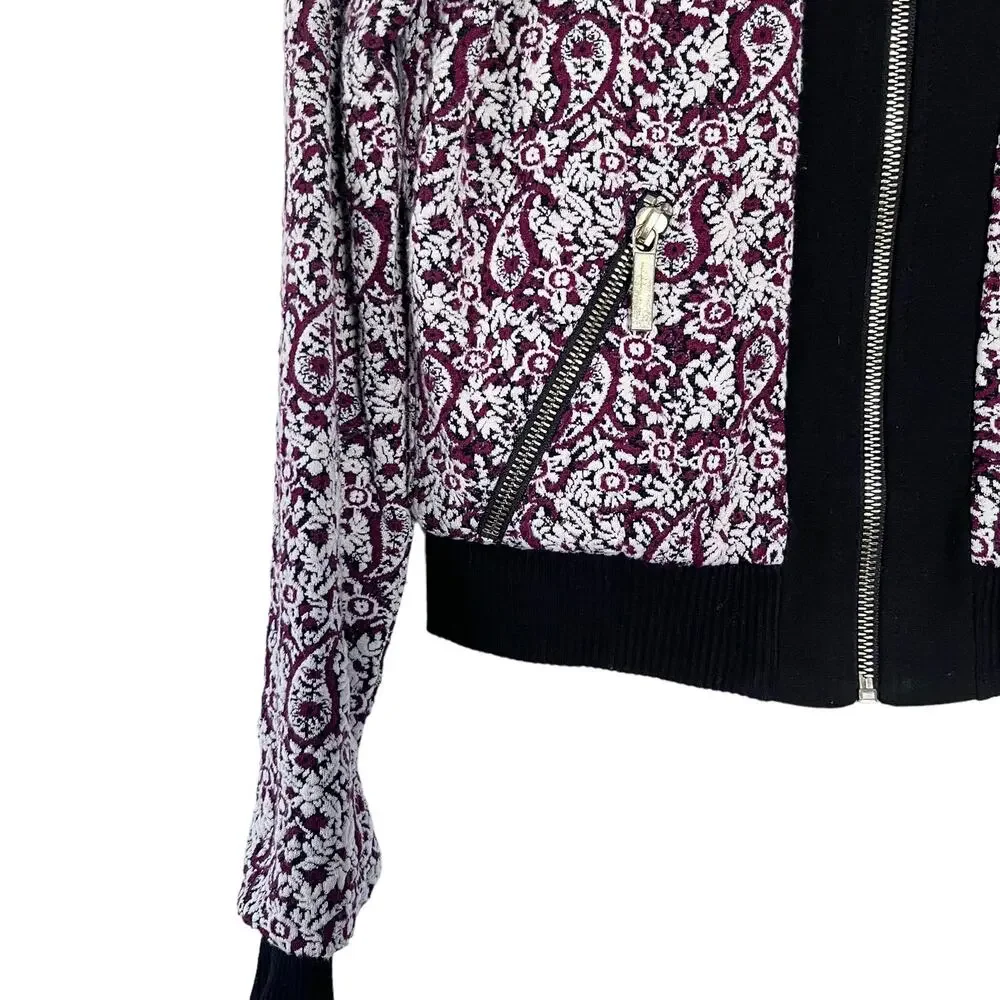 Michael Kors Paisley Jacquard Zip Jackets XS